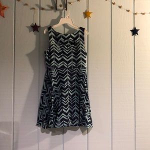 Blue chevron skater dress